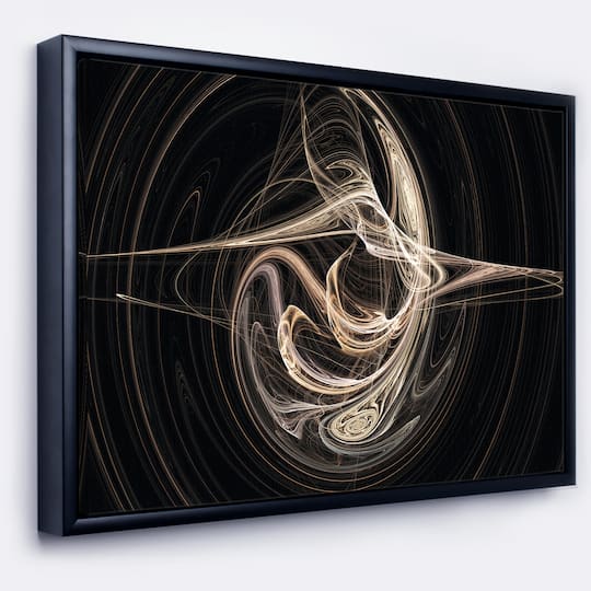 Designart - White Abstract Fractal Design in Black